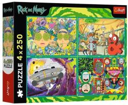 Trefl 4 x 250 db-os puzzle - Rick és Morty (13338) (13338) - gyerekjatekbolt