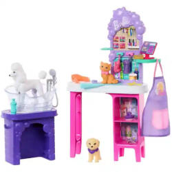 Mattel Barbie World kisállat kozmetika cicával és kutyákkal (HYR06) - morzsajatekbolt