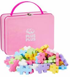 Plus-Plus Set constructie Plus-Plus, 70 piese mari, portabil, in cutie metalica, culori pastelate (PP3275) - ookee