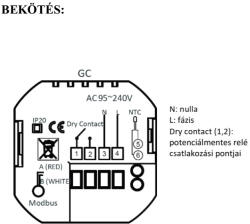 Beca Wifi termosztát fehér BECA-7000GCLW kazánhoz
