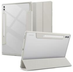Spigen Samsung Tab S8 Ultra Lte Spigen Ultra Hybrid Pro Tok Álló, Bőr Hatású Flip, Ceruza Tartó, Világosszürke (ACS08796)