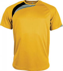 Proact Uniszex póló Proact PA436 Adults Short-Sleeved Jersey -2XL, Sporty Yellow/Black/Storm Grey