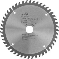 LUX-TOOLS LUX keményfém körfűrészlap, 160 mm x 20 mm, 48 fogas (110493)