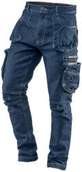 NEO TOOLS Farmer munkásnadrág, Denim, cipzáros oldalzsebekkel, 98% pamut, 410 g/m2, XXXL (81-229-XXXL) - neo24