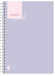 STREET Caiet spiralat cu riglă STREET Pad A/5 100 coli mov buline 67167 (67167)