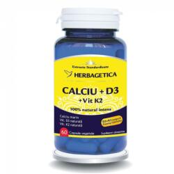 Herbagetica Calciu + D3 + Vitamina K2, 60 capsule, Herbagetica
