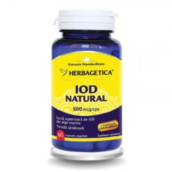 Herbagetica Iod natural, 500mcg, 60 capsule, Herbagetica