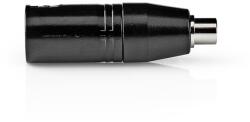 Nedis COTP15930BK XLR adapter, XLR 3 tűs dugó, RCA nő, Nikkelezett, Egyenes, Fém, Fekete , 1 db (COTP15930BK)