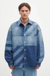 Ambush geacă cu aspect de cămașă Patchwork Denim Shirt Vintage 9BYH-KDM0HL_55X (BMYD003F24DEN0014400)