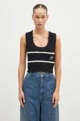AMBUSH vestă din bumbac Destroyed Rib Round Neck 9BYH-SWD1CM_99X (BWHT003F24KNI0011031)