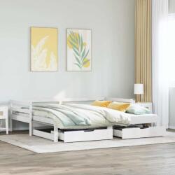 vidaXL fehér kihúzható heverő fiókokkal matrac nélkül 80 x 200 cm (3302149)
