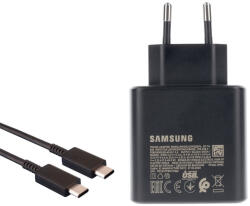 Samsung 45W Gyári Gyorstöltő USB-C Fekete (EP-TA845) + 1m USB-C gyári töltő kábel (EP-DA705)
