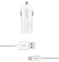 budi - 1 db USB autós töltő LED jelzővel+villámkábellel (BD062L)