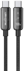 Wekome WDC-193 Vanguard Series - USB-C-USB-C szupergyors töltő csatlakozókábel 100 W 1 m fekete (WK-WDC-193_BLACK)
