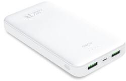 PURO White Fast Charger Power Bank - Power bank okostelefonokhoz és táblagépekhez 20000 mAh, 2xUSB-A + 1xUSB-C fehér (PWFCBB200P2WHI)