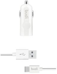 budi - 1 db USB autós töltő LED jelzővel+USB típusú C kábel (BD062T)