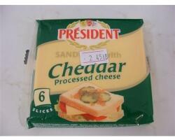 PRÉSIDENT Топено сирене с чедар слайс President 120гр