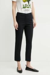 Weekend Max Mara nadrág női, fekete, közepes derékmagasságú testhezálló, 2515131021600 - fekete 38