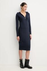 G-Star RAW pamut ruha sötétkék, midi, testhezálló, D26083-D958 - sötétkék S