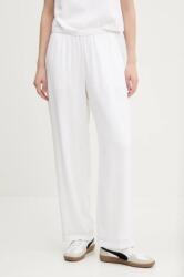 Abercrombie & Fitch lennadrág bézs, magas derekú széles, KI156-5128 - bézs S