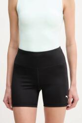 PUMA edzős rövidnadrág Train All Day Essentials fekete, sima, magas derekú, 525897 - fekete S