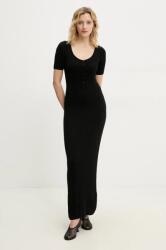 Herskind selyemkeverékes ruha Mira fekete, maxi, testhezálló, 5536106 - fekete L