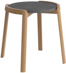 Bolia Sötétszürke márvány dohányzóasztal Mix 46 cm tölgy alappal (03-097-01_00008)