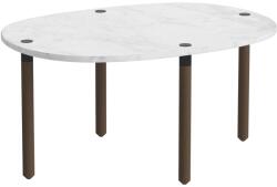 BOLIA Szürke-fehér márvány alacsony dohányzóasztal Tuk 71, 5 x 52 cm, sötét tölgy alappal (03-101-01_10840889)