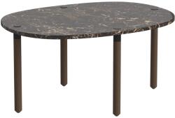 BOLIA Barna márvány alacsony dohányzóasztal Tuk 71, 5 x 52 cm, sötét tölgyfa lábazattal (03-101-01_10840886)