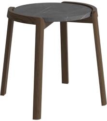 Bolia Sötétszürke márvány dohányzóasztal Mix 46 cm, sötét tölgy alappal (03-097-01_00007)