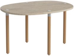 BOLIA Bézs kő dohányzóasztal Tuk 71, 5 x 52 cm tölgy alappal (03-101-05_00001)