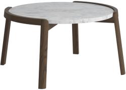BOLIA Szürke-fehér márvány dohányzóasztal Mix 65 cm, sötét tölgy alappal (03-097-05_10840889)