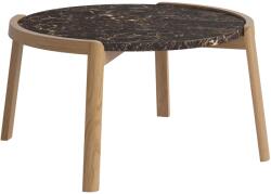 BOLIA Barna márvány dohányzóasztal Mix 65 cm tölgy alappal (03-097-05_10840885)