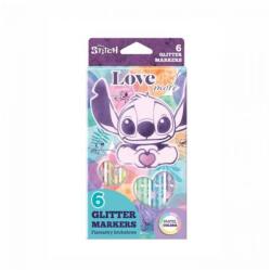 Colorino Lilo és Stitch GLITTERES pasztell filctoll készlet - 6 darabos (92009PTR)
