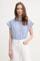 Pepe Jeans pamut ing DIXIT női, galléros, relaxed, PL305043 - kék L