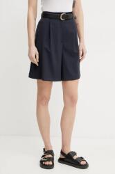 Weekend Max Mara gyapjú rövidnadrág női, sötétkék, sima, magas derekú, 2515141011600 - sötétkék 42