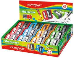 Keyroad Hegyező, 2 lyukú, 24 db/display, Keyroad Dou-Power, vegyes színek (54328) - cartridge