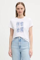 Abercrombie & Fitch pamut póló női, fehér, KI157-5201 - fehér XL