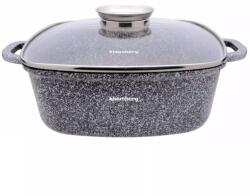 Klausberg Oală pătrată cu capac 26x26 cm, 5.5L - Klausberg KB 7531, strat marmură, pentru toate plitele, aspect modern gri