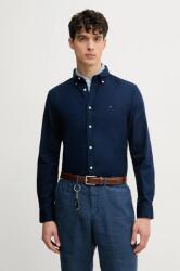 Tommy Hilfiger pamut ing férfi, legombolt galléros, sötétkék, slim, MW0MW38556 - sötétkék M
