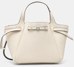 Tory Burch bőr táska Romy Pebbled Satchel bézs, 164866-921 - bézs Univerzális méret