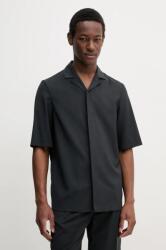 Barena Venezia gyapjú ing Camicia Mola férfi, galléros, fekete, regular, OSU5062.478 - fekete 50
