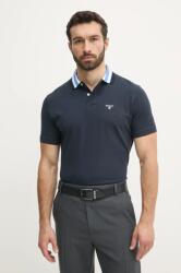 Barbour pamut póló Hawkesmoor Tipped Tailored Fit Polo Shirt sötétkék, férfi, sima, MML1443 - sötétkék M