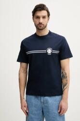 Lacoste pamut póló sötétkék, férfi, nyomott mintás, TH9694 - sötétkék XL