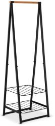 Brabantia Linn Clothes Rack Small ruhatartó állvány, 606x1900x570mm kis méret, 2db állítható magasságú rácsos polc, bambusz rúd, acél váz, fekete - 118203 (118203)