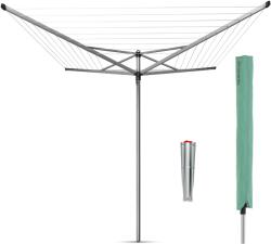Brabantia Rotary Topspinner kerti ruhaszárító 50m, UV-álló, forgatható, D=45mm, rögzítése földbe szúrható fém konzollal, időjárásálló védőzsákkal, metál szürke - 310829 (310829) Ruhaszárító