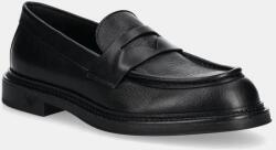 Emporio Armani bőr mokaszin fekete, férfi, X4A190 XR207 K001 - fekete Férfi 46