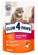 CLUB 4 PAWS Teljes értékű nedves eledel macskáknak-Borjúhússal, szósszal