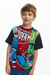 Desigual gyerek pamut póló x Marvel piros, mintás, 25SBTK06 - piros 140