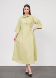 SHOPIKA Rochie lunga tip camasa din poplin satinat de bumbac, verde menta S
